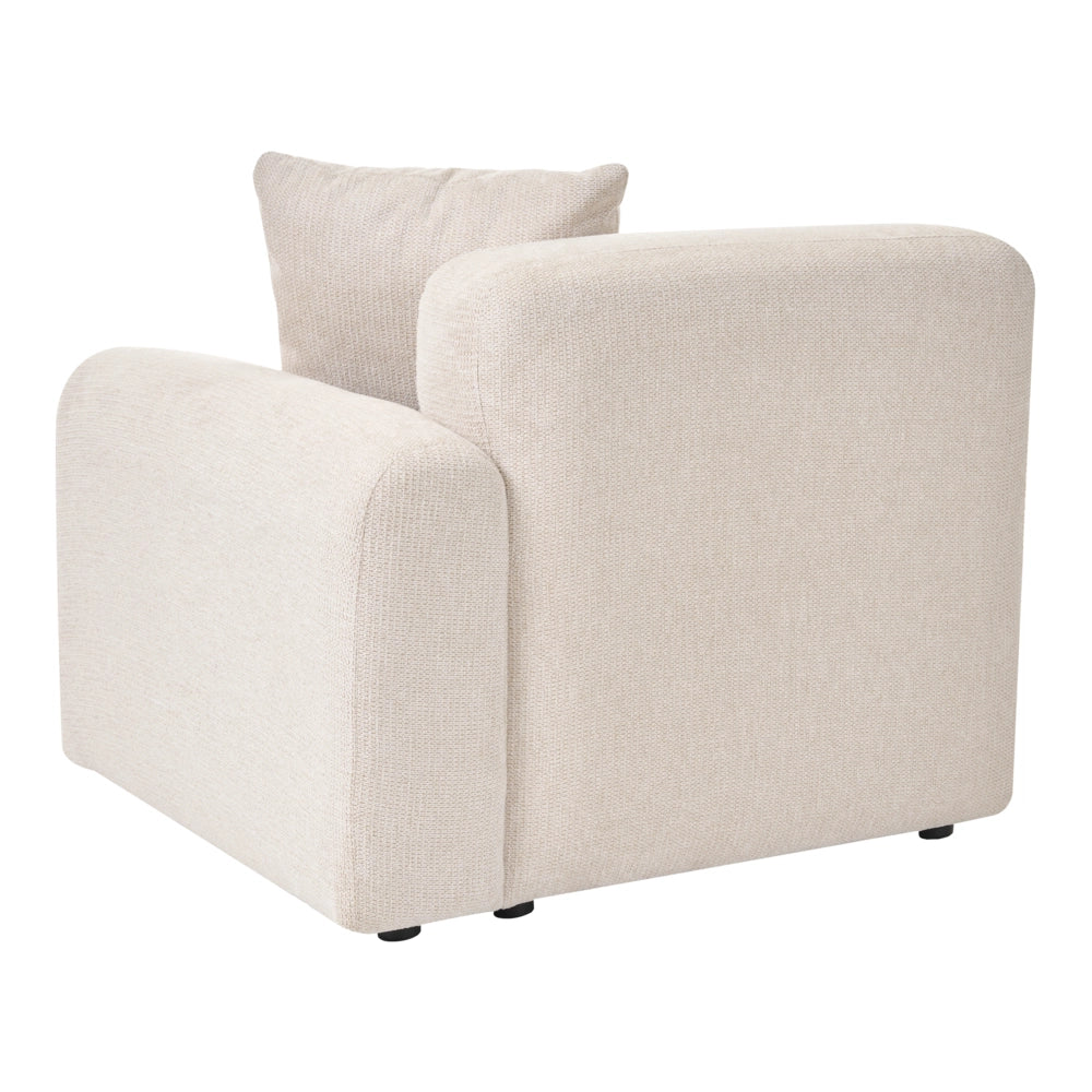 Divano modulare a 3 posti con disposizione a destra, tessuto idrorepellente, divano angolare beige chiaro lato destronsalotto moderno