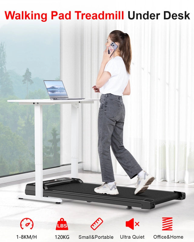 Tapis roulant, Tapis roulant da banco , Velocità regolabile 1-8KM/H, con telecomando e display LED, Tapis roulant domestico