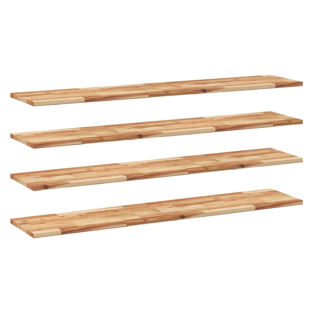 Mensole da Parete 4 pz 120x30x2 cm Legno Acacia Rifinito a Olio 3279542