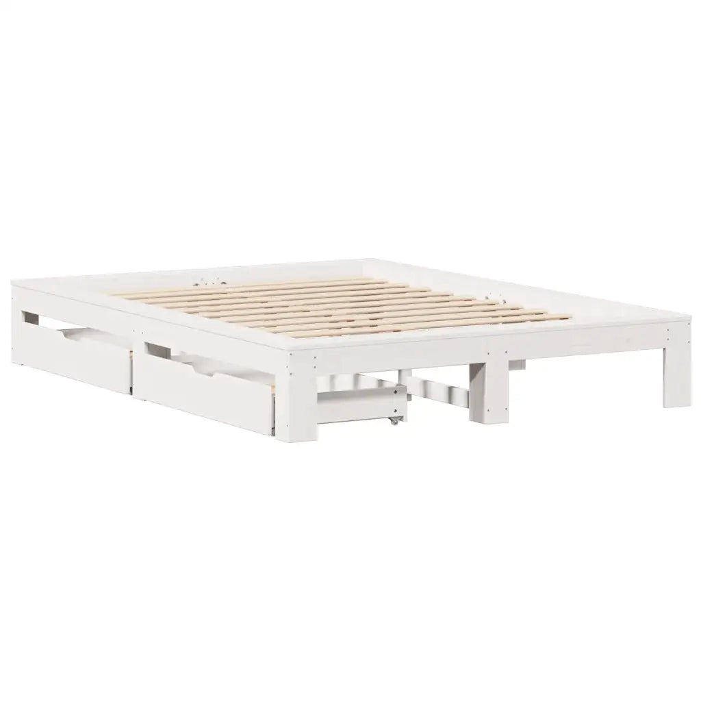 vidaXL Letto senza Materasso Bianco 140x190 cm Legno Massello di Pino