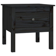 Tavolino | Tavolo laterale Nero 50x50x49 cm Legno Massello di Pino