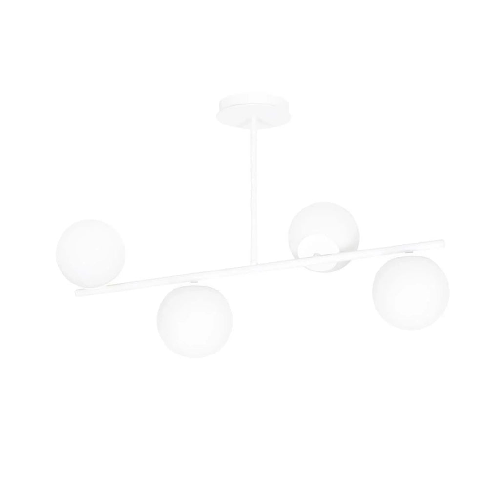Plafoniera Contemporaneo Shiva Acciaio Bianco 4 Luci E14 Ip20