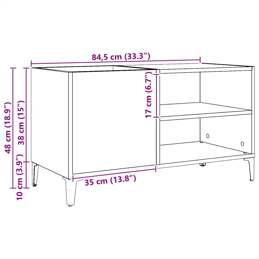 Mobile Porta Dischi Rovere Artigianale 84,5x38x48cm Multistrato CFW6855714