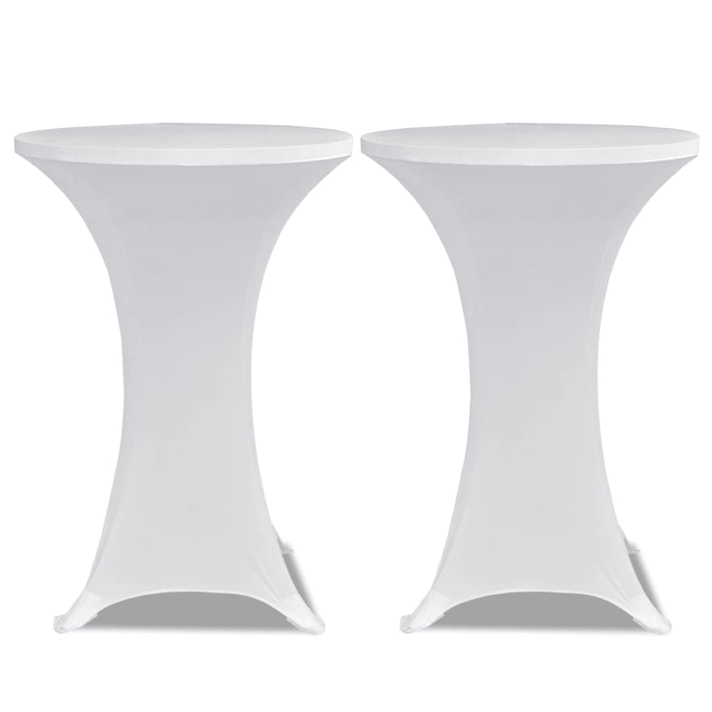 Copritavolo ?60 cm Bianco Tessuto elasticizzato 2 pezzicod mxl 71217
