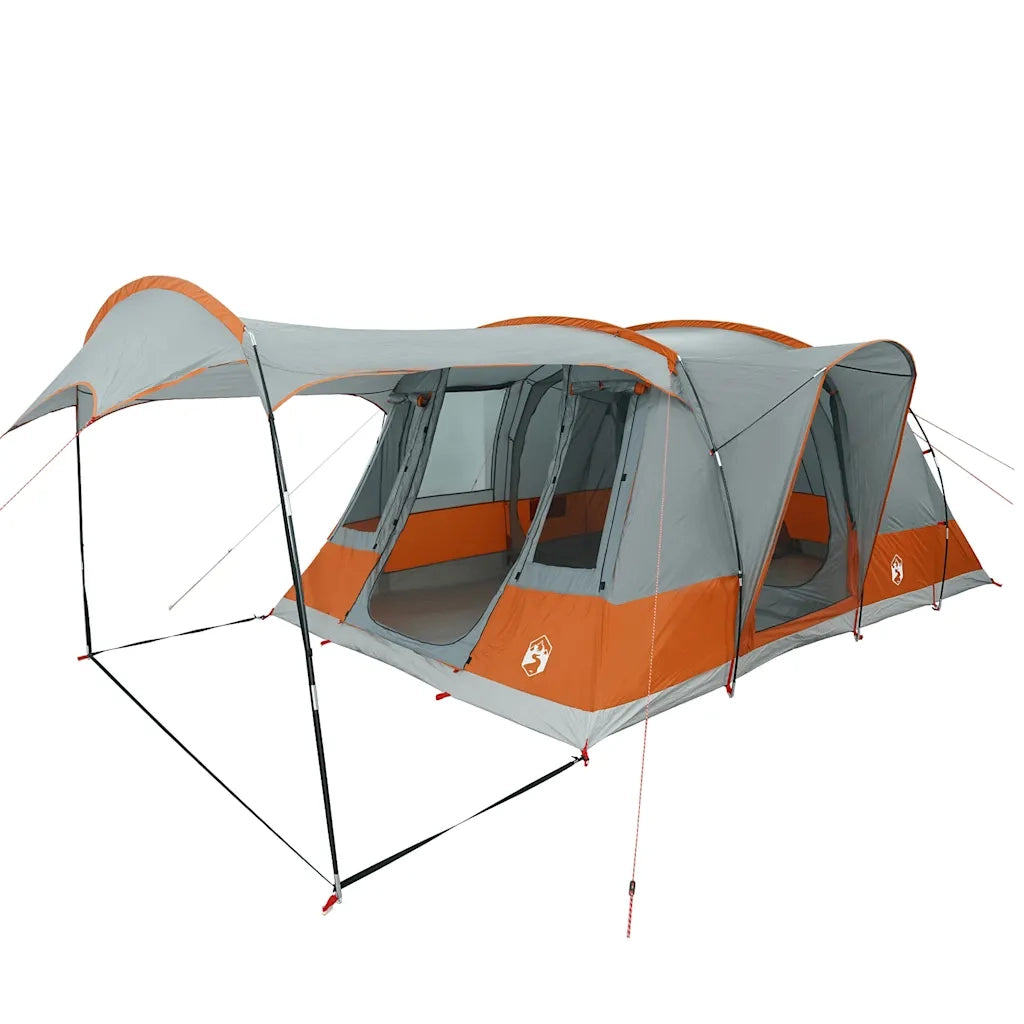 Tenda da Campeggio a Tunnel per 5 Persone-Tenda per Escursionismo Grigio e Arancione 958152
