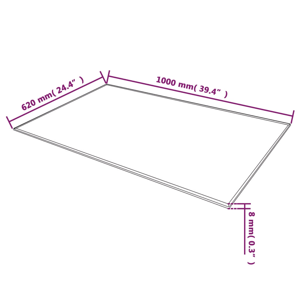 Piano Tavolo in Vetro Temperato Rettangolare 1000x620 mm cod mxl 60573