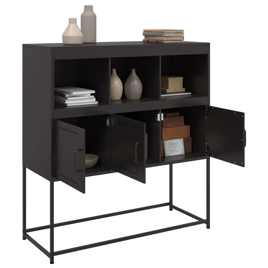 Credenza Nera 100,5x39x107 cm in Acciaio 846590