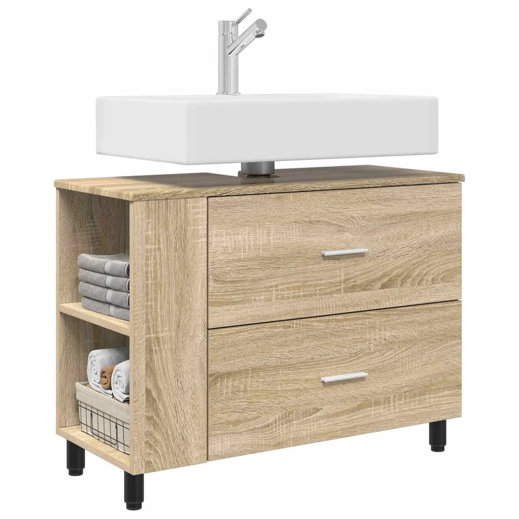 Mobile sotto lavello con cassetto rovere sonoma 80 x 35 x 60 cm 889387