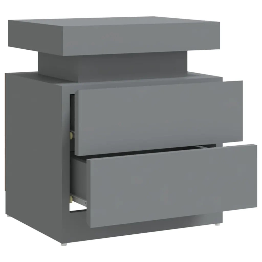 Comodino | Armadio da Notte | Mobiletto da notte Grigio 45x35x52 cm in Legno Multistrato