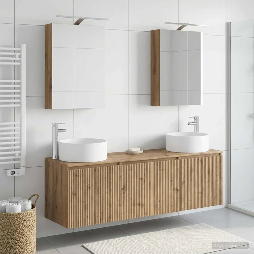 Set di Armadi da Bagno 5 pcs Rovere Artigianale 3406558