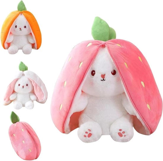 Pluche giocattolo Hide-and-Seek coniglio 18 cm - Arancia - Adatto per bambini, bambine e adulti