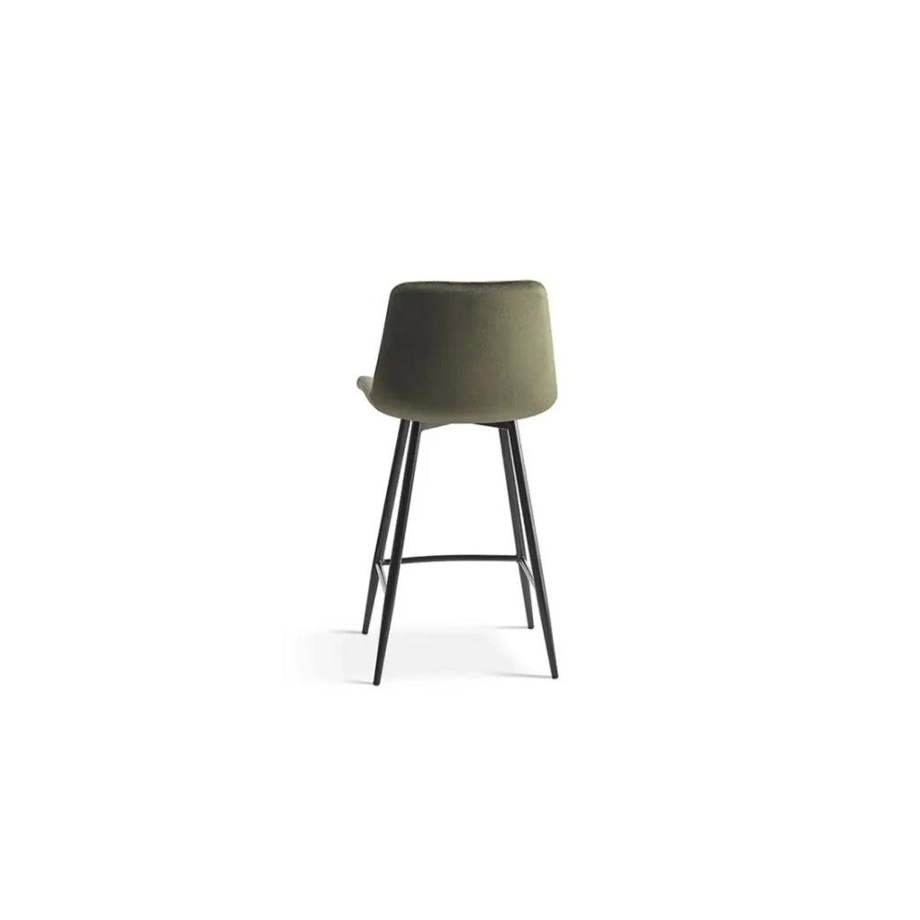 Sedia da banco JUTE – Velluto verde – Piedi in metallo – Altezza 95 cm – Stile elegante