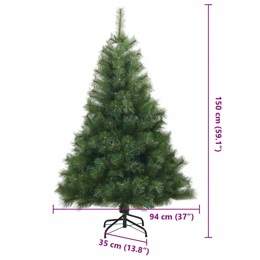 Albero di Natale | Decorazioni natalizie Artificiale con Rami Pieghevoli Verde 150 cm