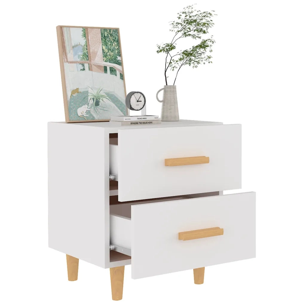 Set di 2 Comodini | Armadio da Notte | Mobiletto da notte Bianchi 40x35x47,5 cm