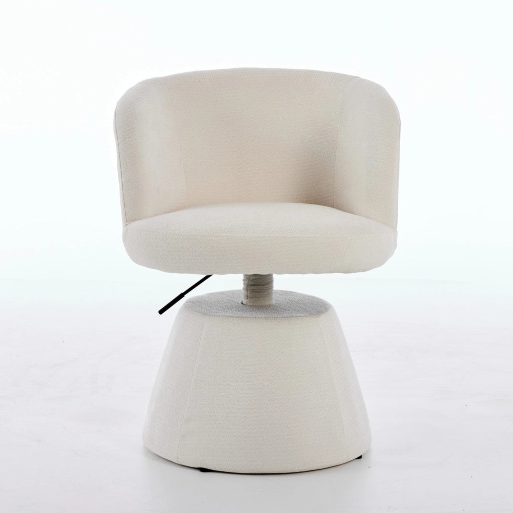 Sgabello da Bar Regolabile Girevole 360¡ã ¨C MINIMAL ¨C Velluto Beige Crema, Seduta Imbottita