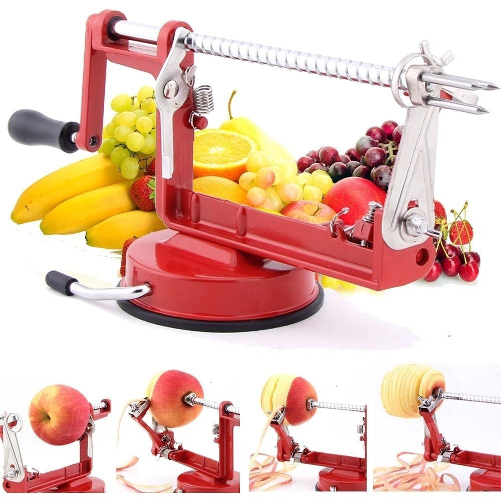 Trade Shop - Sbuccia Mela Affetta Taglia Pela Pere Pulisci Patate Frutta Leva Torsoli Acciaio -