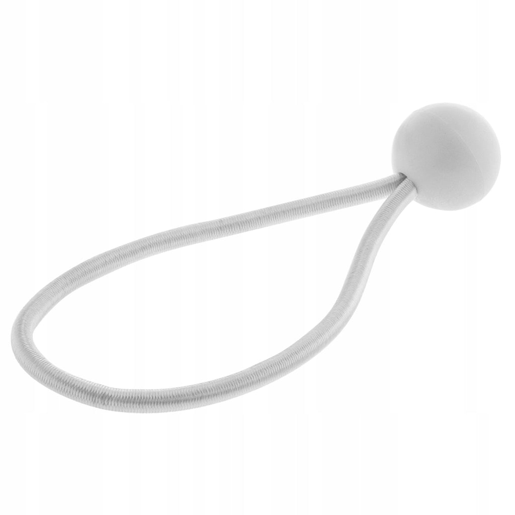 Set di 10 elastici con sfere KADAX per il fissaggio di teloni. Elastici per teloni da 15 cm, resistenti.
