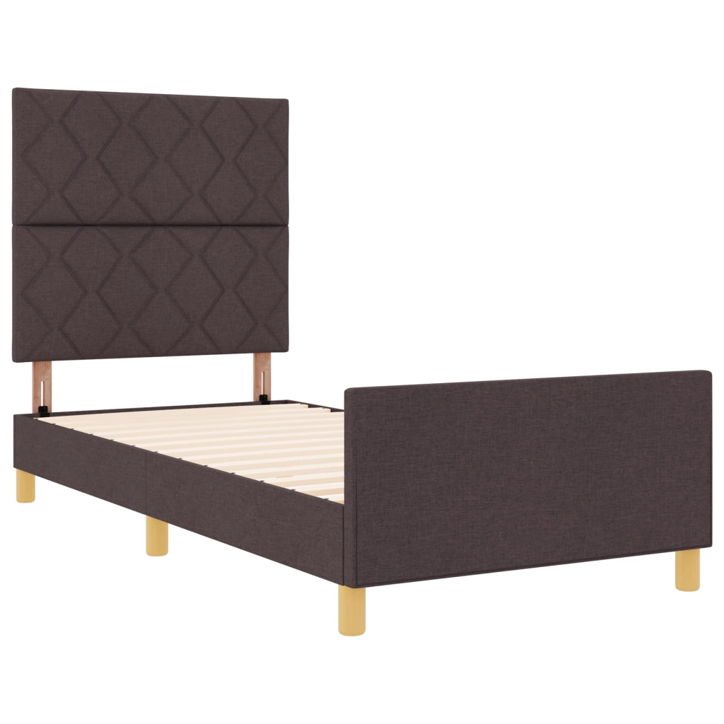Letto  Marrone Scuro 100x200 cm in Tessuto