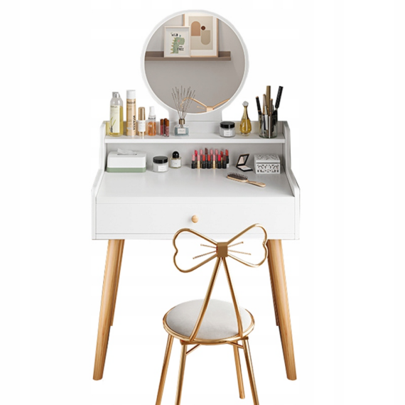 Tavolo da trucco bianco 70x40x85 cm