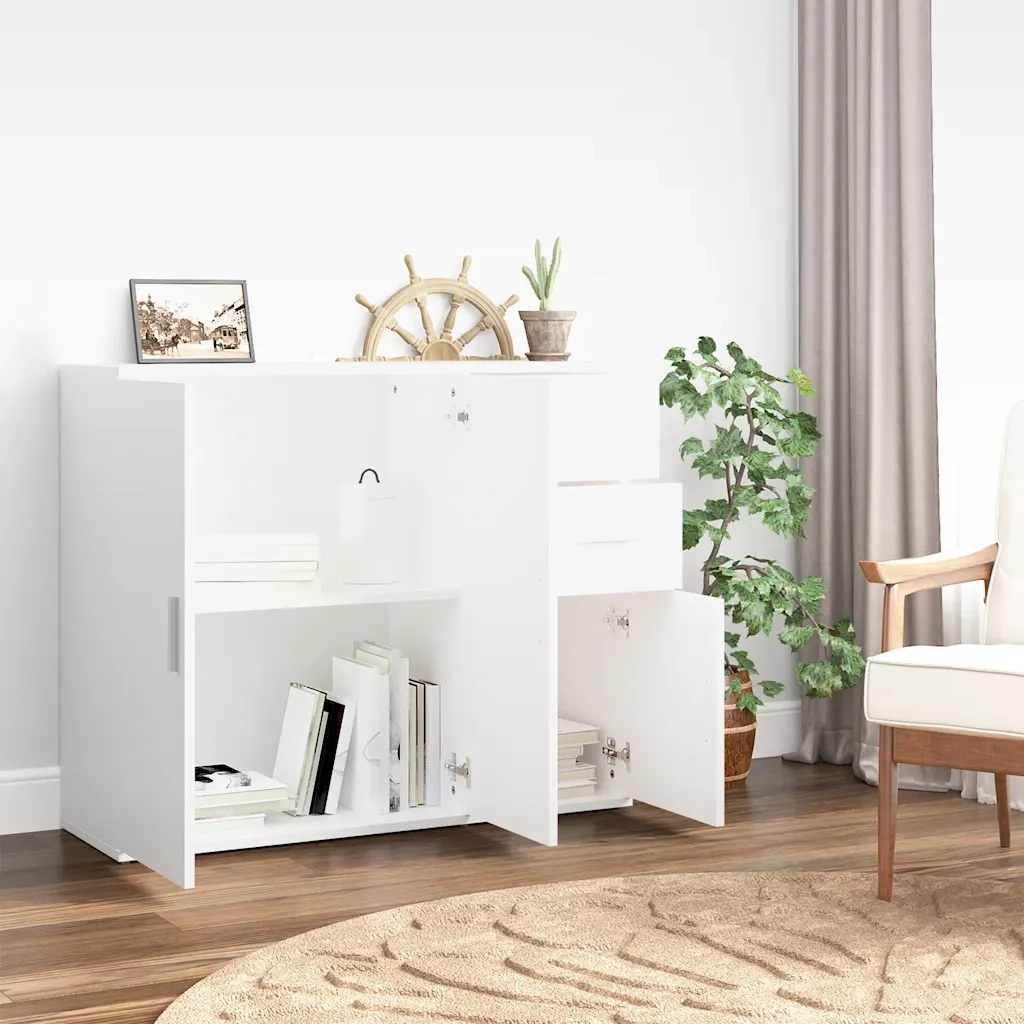 Credenza Bianca 91x29,5x75 cm in Legno Multistratocod mxl 126290