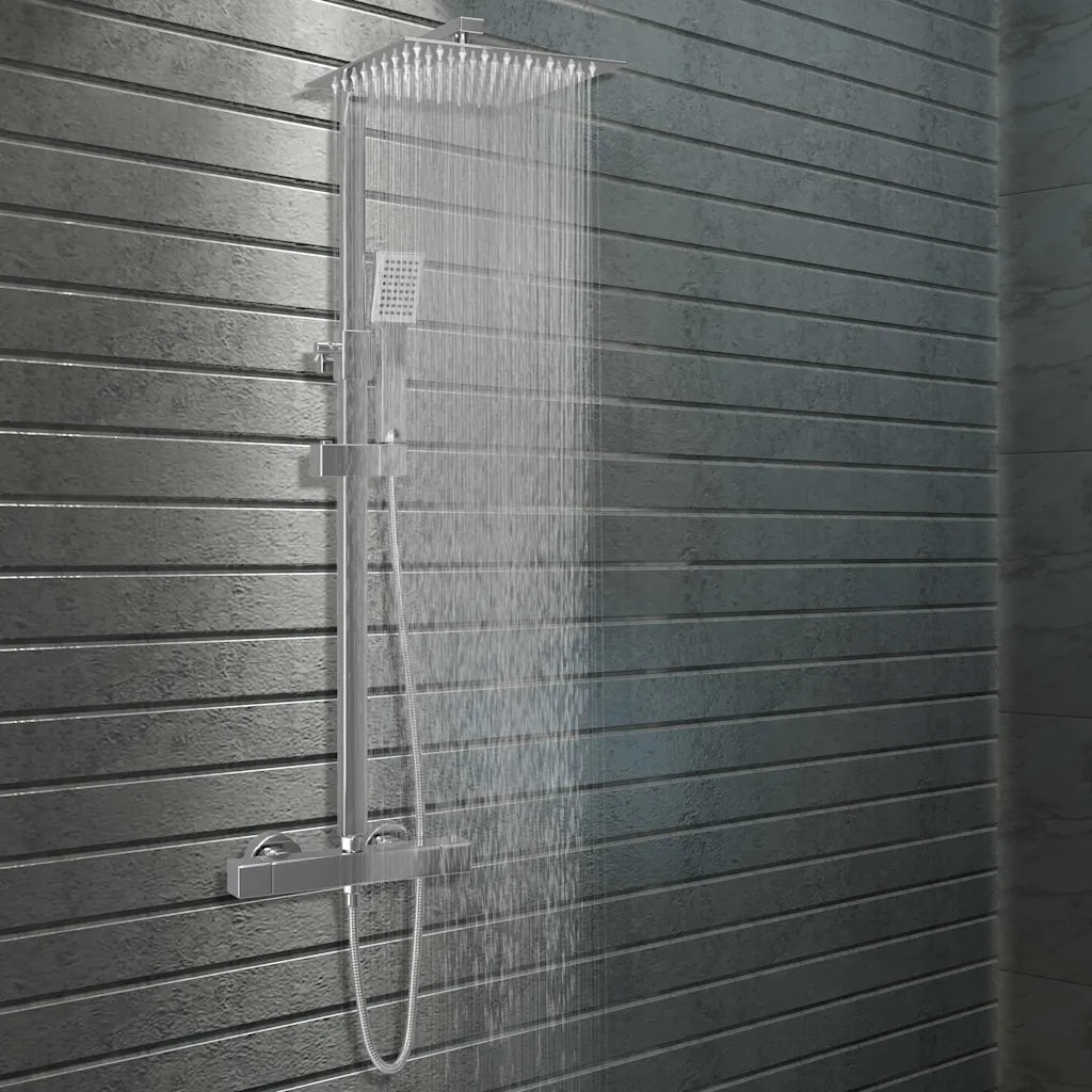 Set per Doccia a Doppio Soffione con Termostato Acciaio Inox CFW4599531