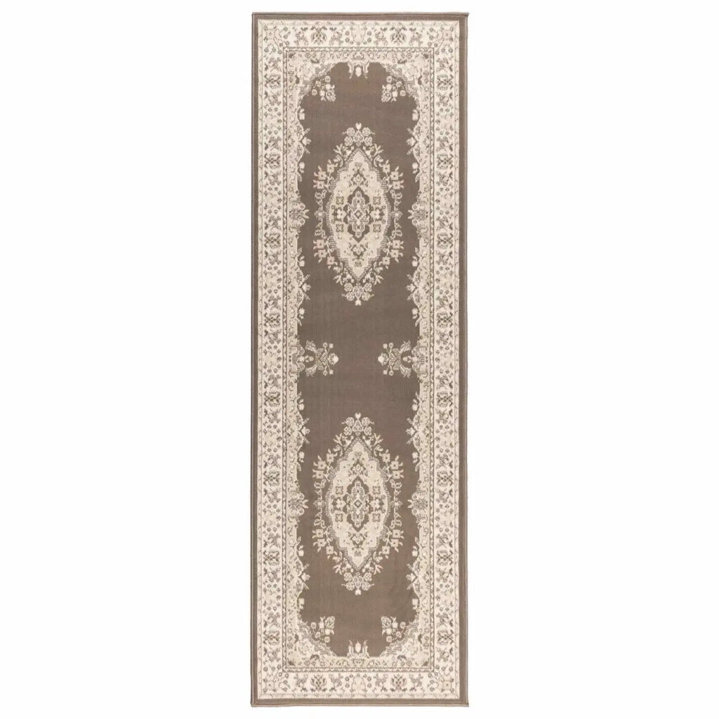 Tappeto Runner FLORNES Tessuto Tortora 80 x 350 cm PP 7 mm 42057496