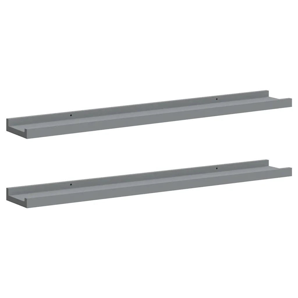 2 pz Mensole | Ripiano | Scaffale Loggia per Foto Grigie 80x9x3 cm in MDF