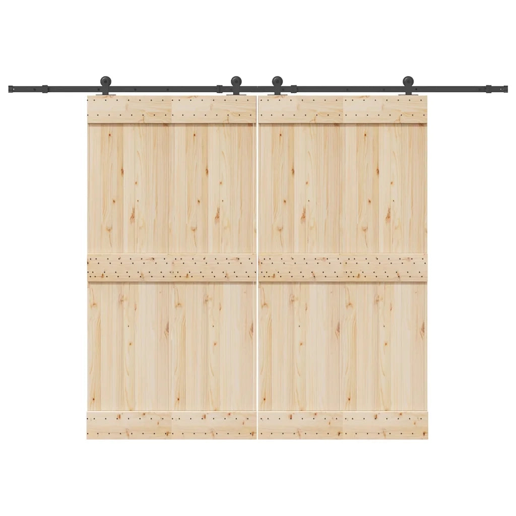 Kit di Binari per Porte Scorrevoli 305 cm Acciaio Nero CFW8375246