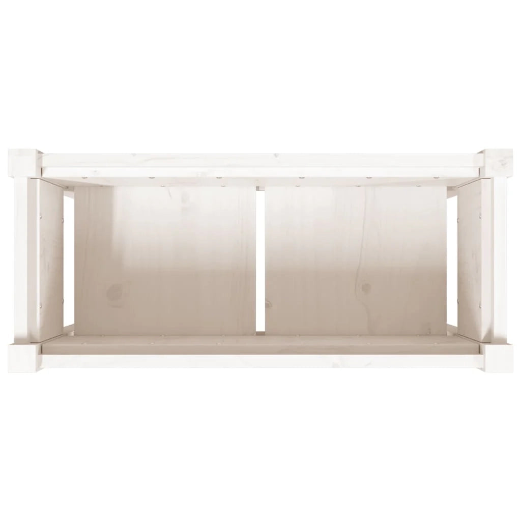 Fioriera rialzata per piante fiori giardino terrazze con gambe 70 x 31 x 70 cm legno di pino massiccio bianco 02_0038873