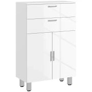 kleankin Mobile Bagno con 2 Cassetti e Armadietto con Ripiano Regolabile, in Legno, 60x30x93 cm, Bianco