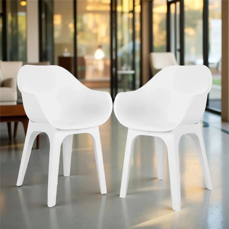 GHIBLI SEDIA POLTRONA IN PLASTICA 55 X 50,5 X H81 CM BIANCA 2PZ