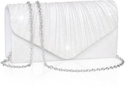 Borsa a Tracolla Glitter con Cerniera con Catena Rimovibile, Borsa a Tracolla con Pailletti Verde Notte (22 x 5 x 11,5 cm)