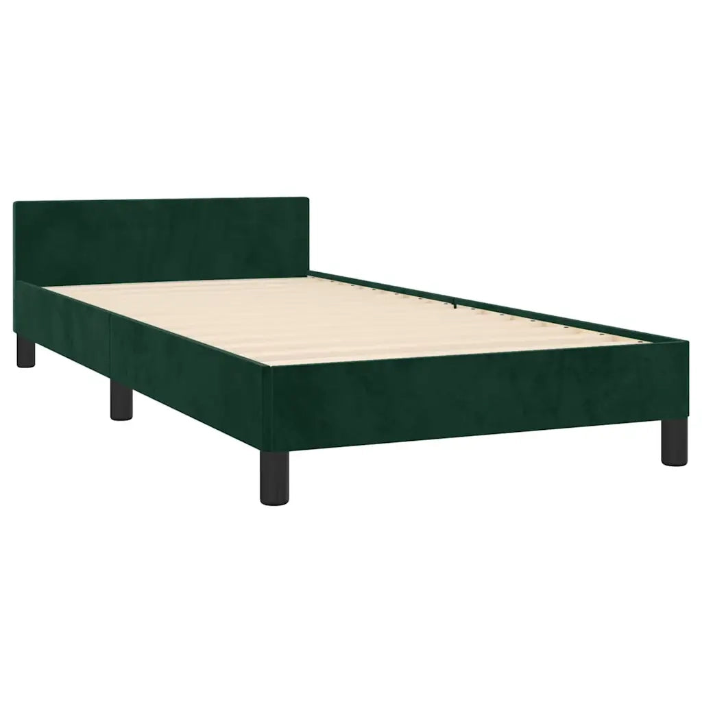 Giroletto con Testiera Verde Scuro 100x200 cm in Velluto cod mxl 58494