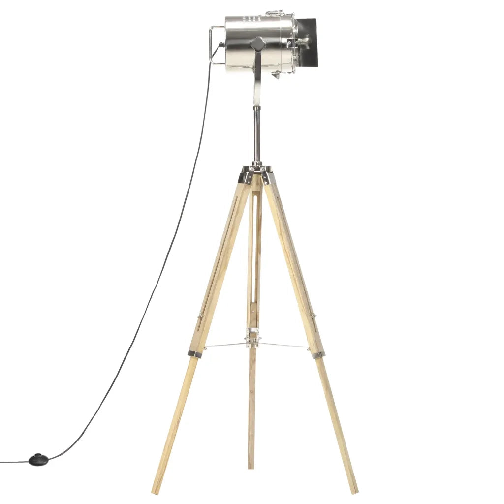 Lampada da Terra a Treppiede Legno Massello di Mango 140 cm 286116