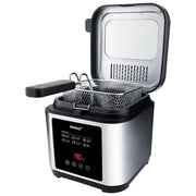 Steba 263500 DF 150 Frittura in Acciaio Inox 2 5 L 1200 W Timer Digitale Regolazione Temperatura Continua fino a 190 °C colore Nero Acciaio Inox