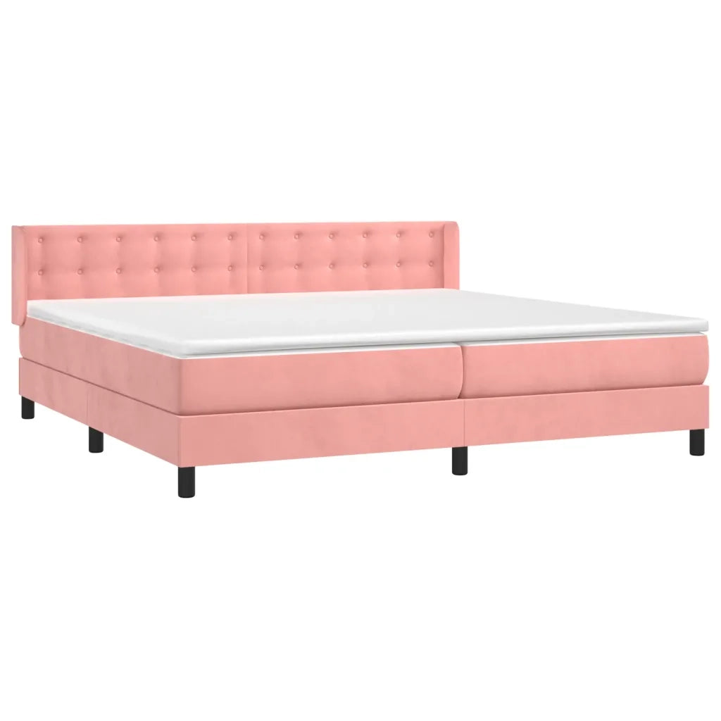 Giroletto a Molle con Materasso Rosa 200x200 cm in Vellutocod mxl 122503