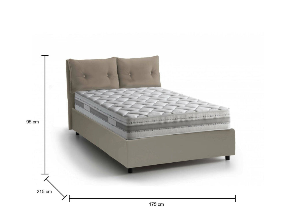 Letto Matrimoniale Aylyn, Letto Matrimoniale Materasso Incluso Made in Italy, Grigio