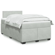 vidaXL Giroletto a Molle con Materasso Grigio Chiaro 120x190cm Velluto