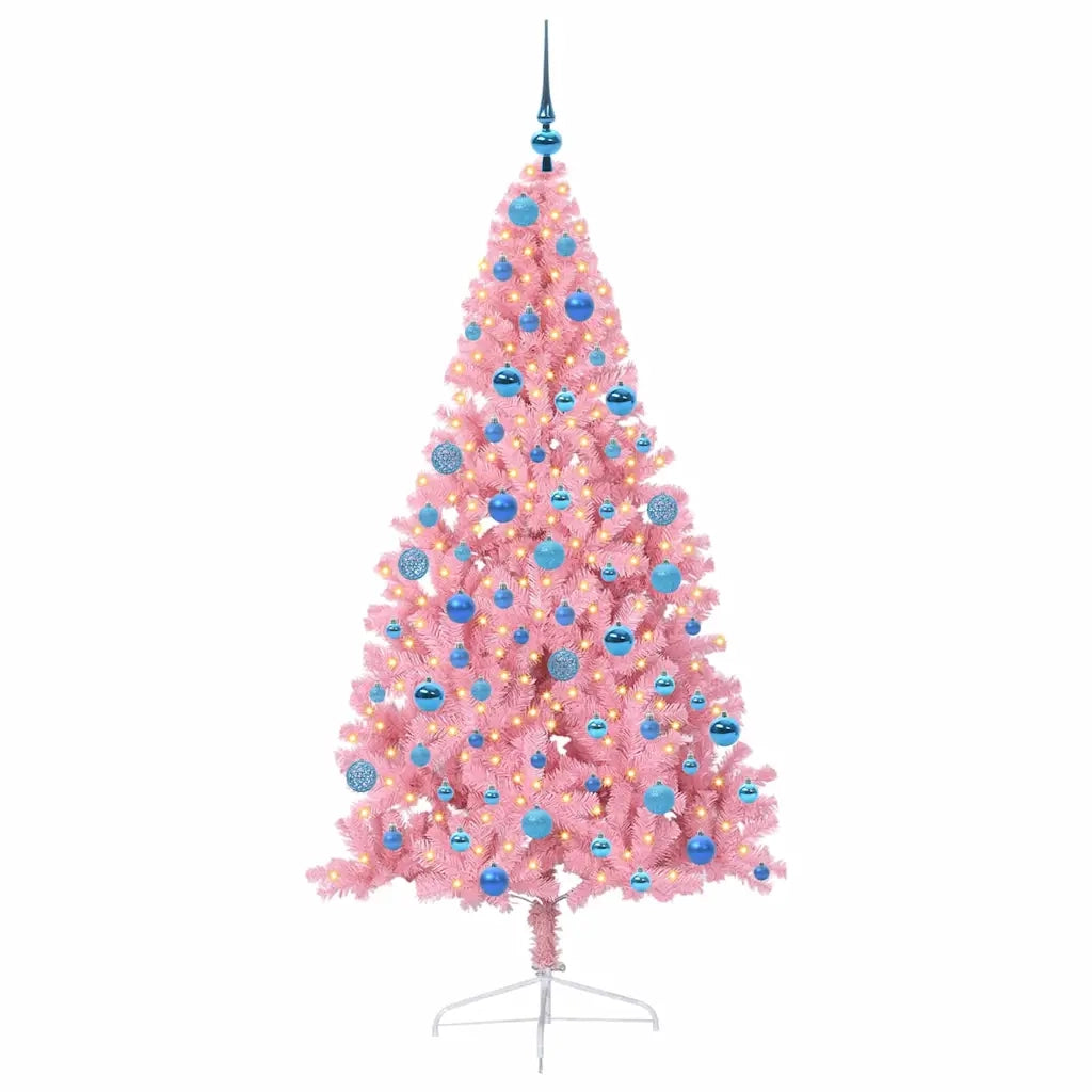 Albero di Natale artificiale con luci integrate Rosa 180 cm PVC 3397083