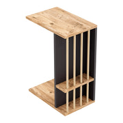 Tavolino in truciolare plastica effetto legno 44 ​​x 29 x 65 cm effetto legno nero 03_0010959