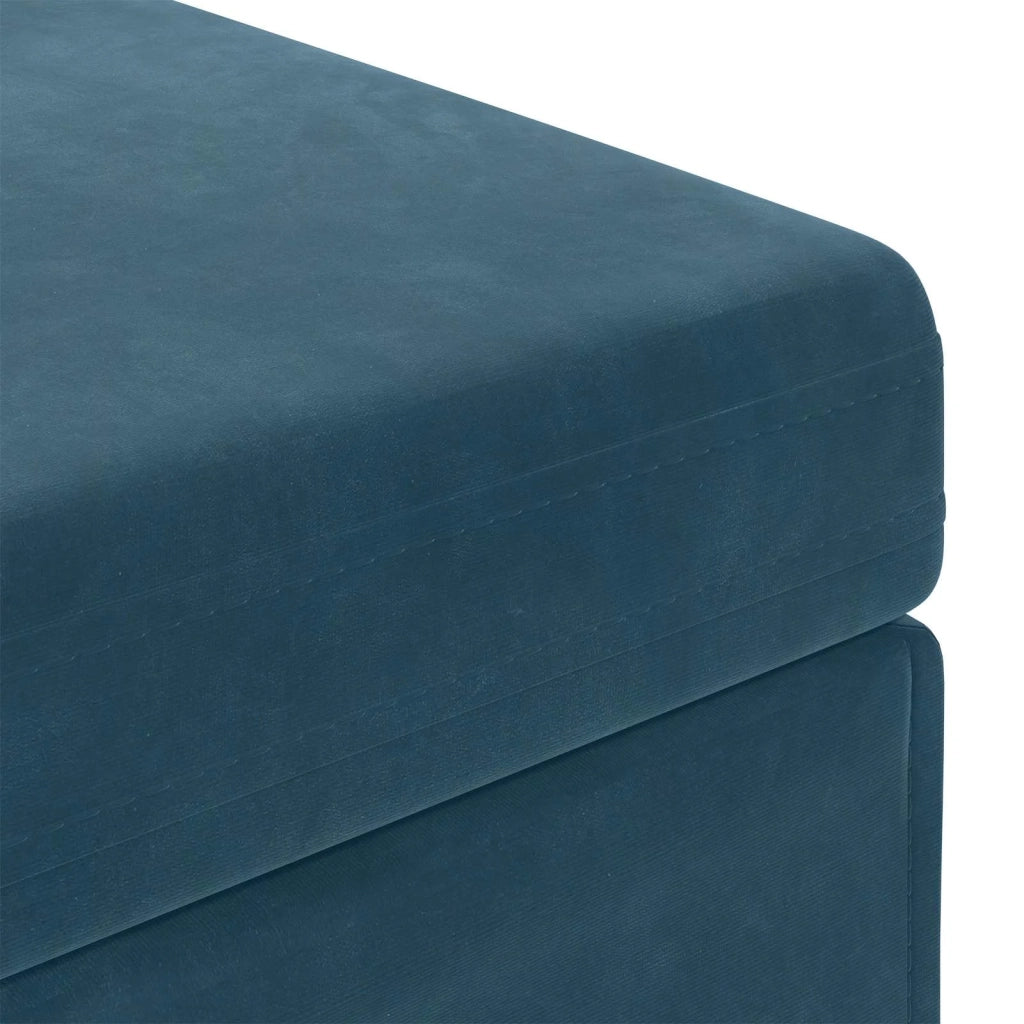 Pouf Blu 81 x 41 x 40 cm Velluto e Legno Ingegnerizzato