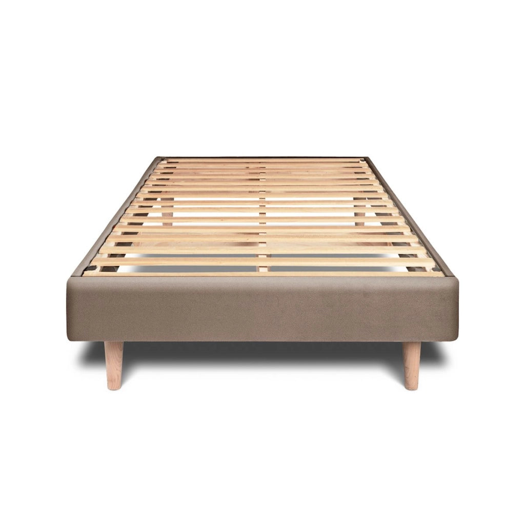 Letto 90x200 cm con testiera in linea - Tessuto velluto