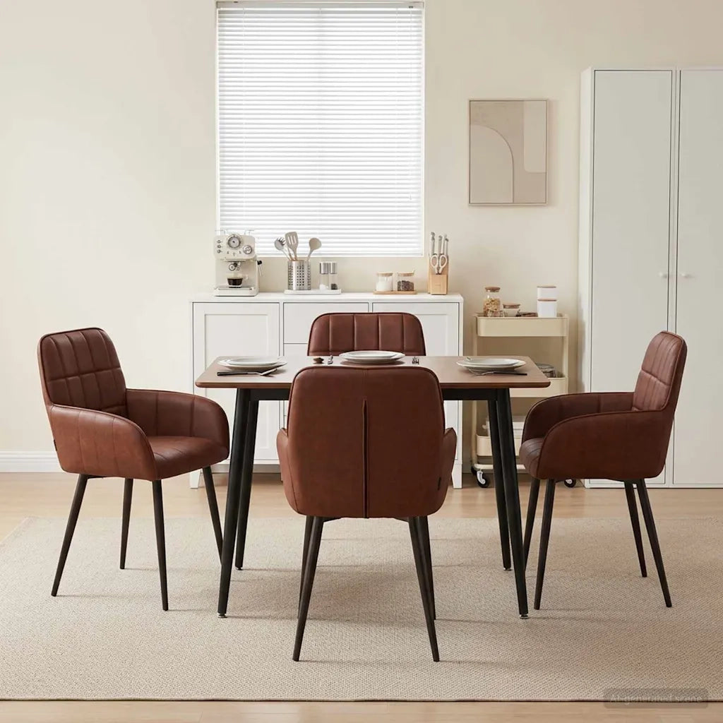 Sedie da pranzo 4 pcs Similpelle Marrone Lucido 3428188