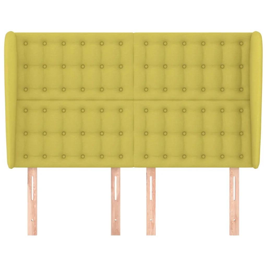 Testiera ad Orecchio Verde 147 x 23 x 118/128 cm in Tessuto