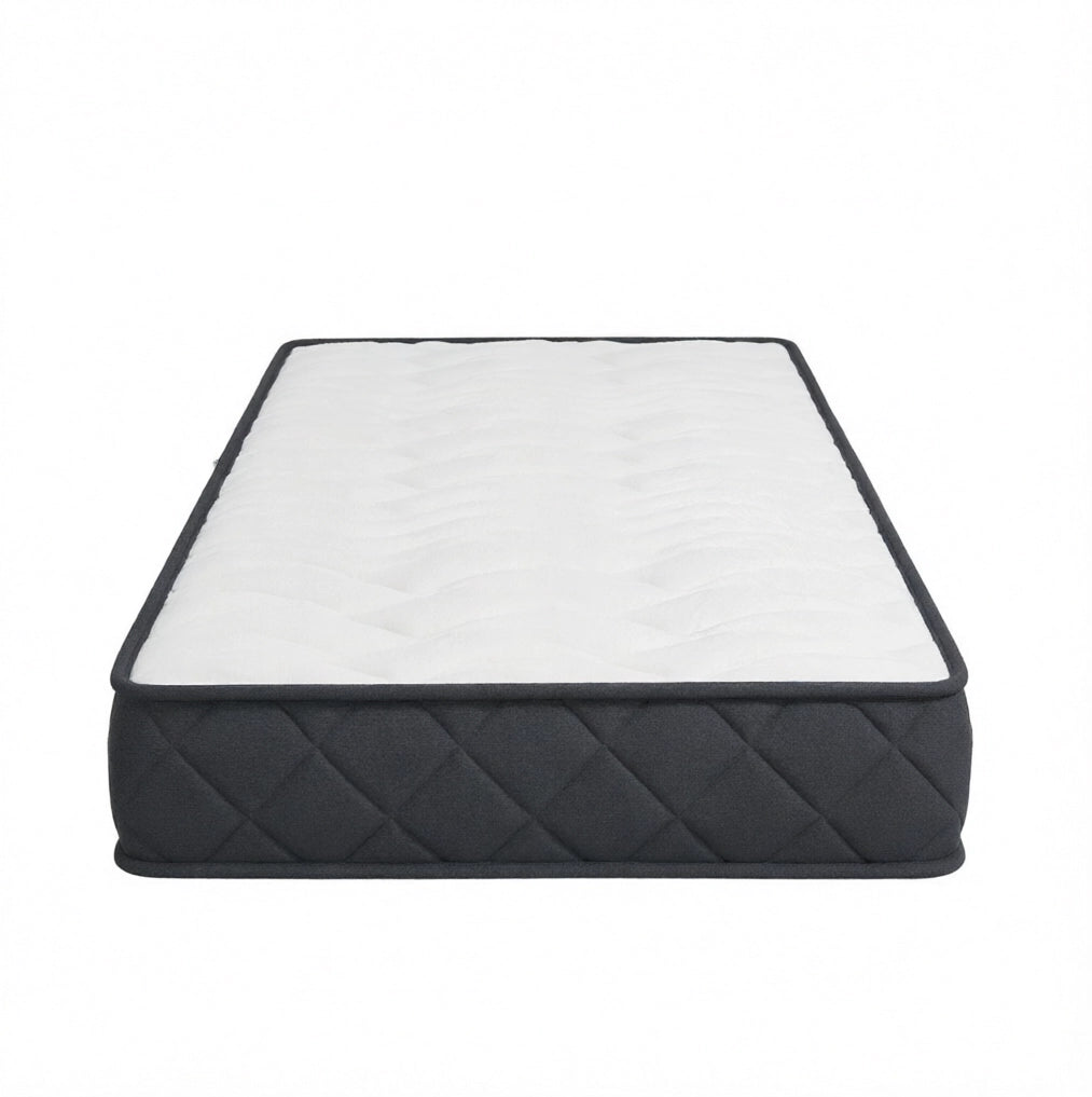 Materasso 90x190 cm in memory foam, poliestere bianco e grigio, singolo