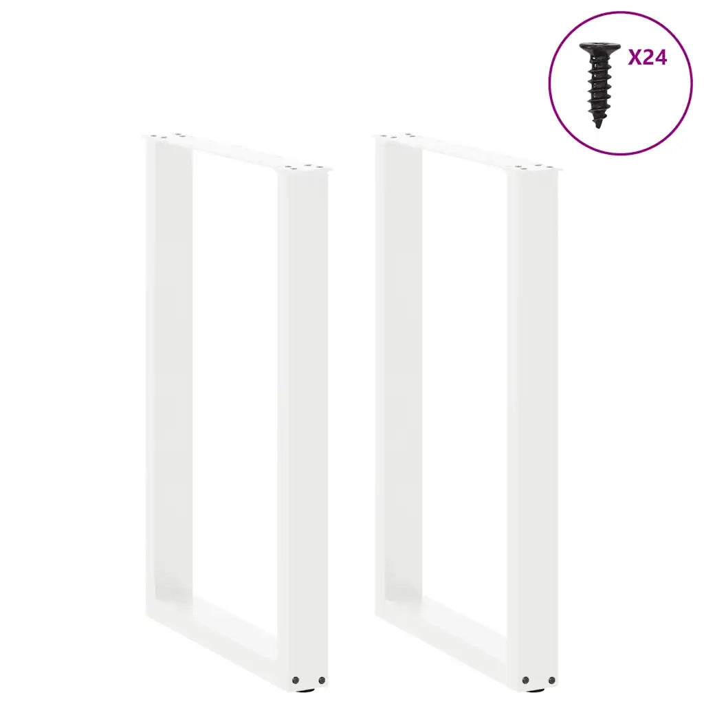 Gambe per tavolo da bar a forma di U 2 pz bianche 60x(90-91) cm in acciaio 4013225