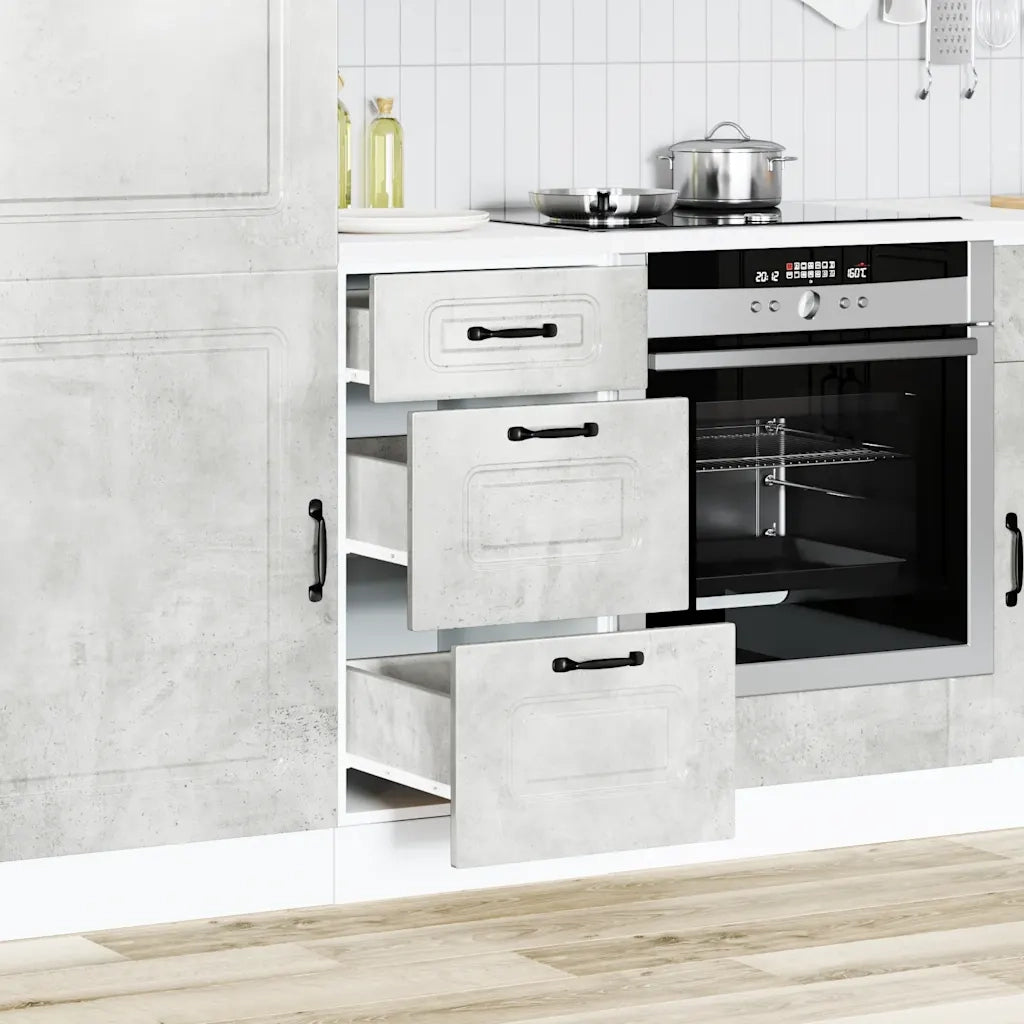 Base da Cucina-Mobile Base da Cucina Kalmar Grigio Cemento in Legno Multistrato 550852