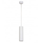 Trade Shop - Lampadario Faretto Cilindro Pendente A Sospensione Attacco Gu10 Bianco 30 Cm 99944 -