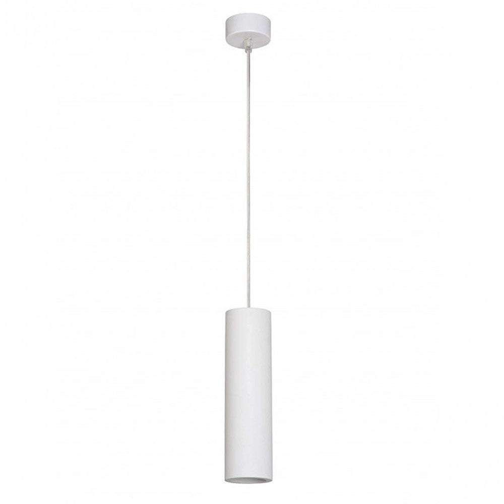 Trade Shop - Lampadario Faretto Cilindro Pendente A Sospensione Attacco Gu10 Bianco 30 Cm 99944 -
