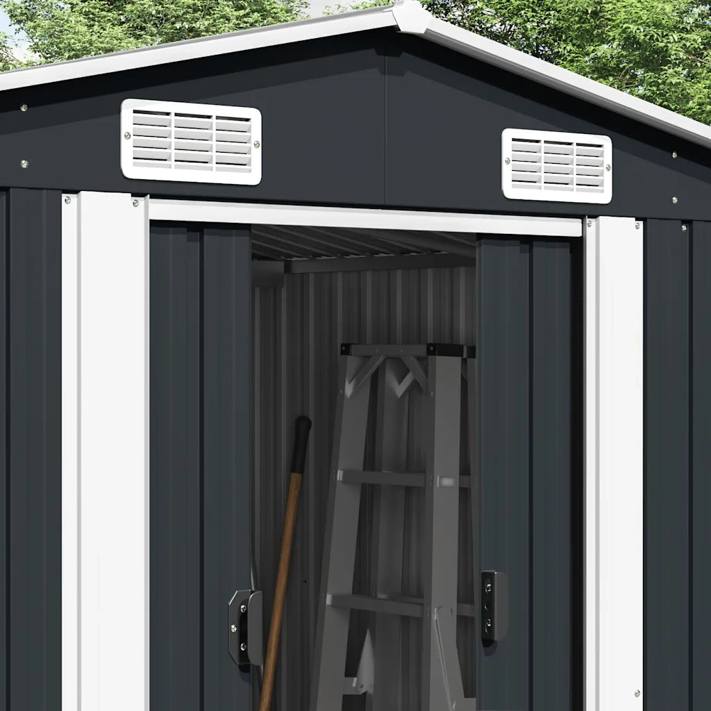 Capanno da Giardino 257x392x181 cm in Metallo Antracite cod mxl 65864
